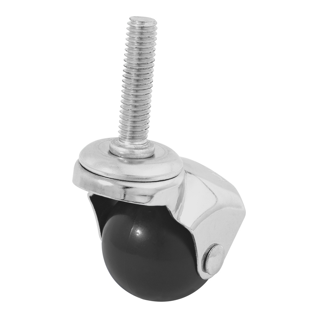 Rodaja tipo esfera espiga roscable hule cromada de 2"