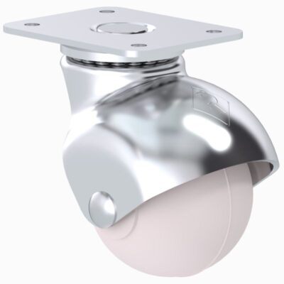 Rodaja tipo esfera placa giratoria nylon galvanizado de 2" (HE515GANY)