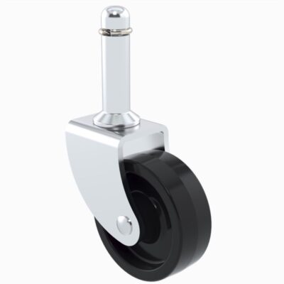 Rodaja tipo rueda espiga arillo plastica de 2" (HS514GA)