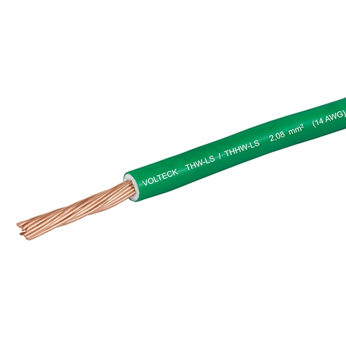 Rollo de cable thw color verde C-10 contiene 100 mts