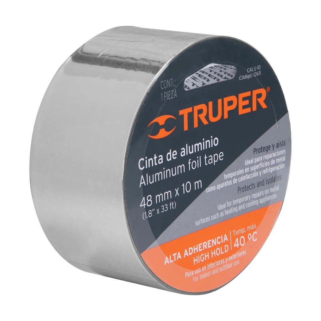 Rollo de cinta de aluminio de 48 mm x 10 mts
