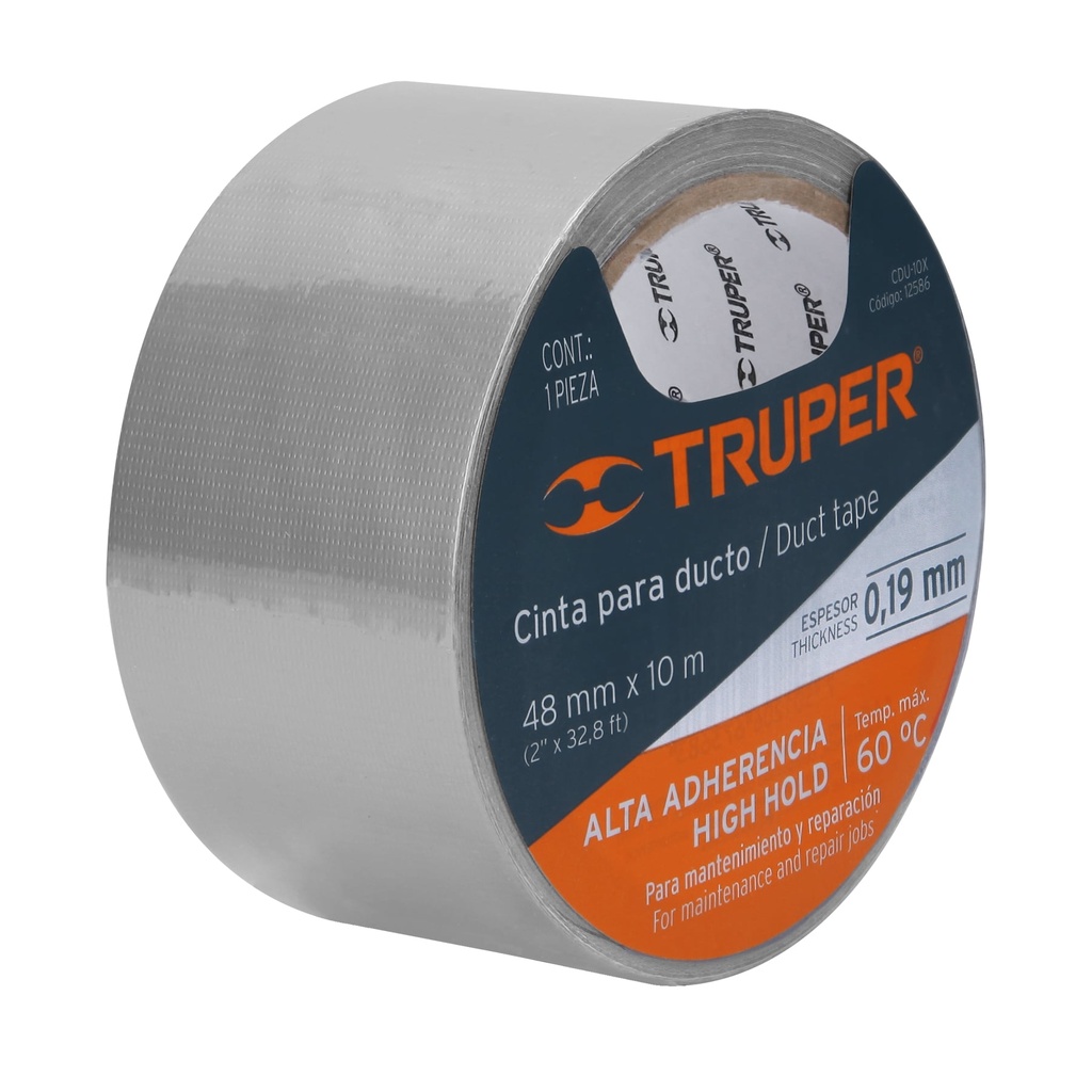 Rollo de cinta para ducto de 10 mts espesor 0.19 mm