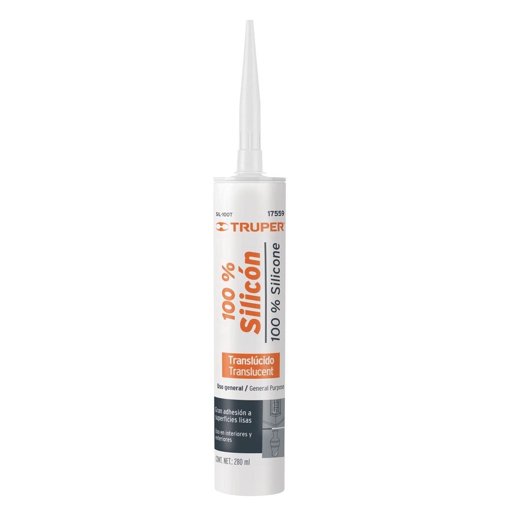 Sellador de silicon de 280 ml color traslucido