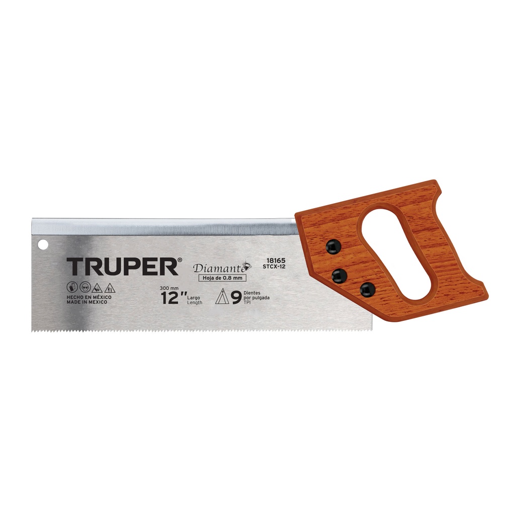 Serrucho de 12" con 9 dpp tipo costilla diamante 