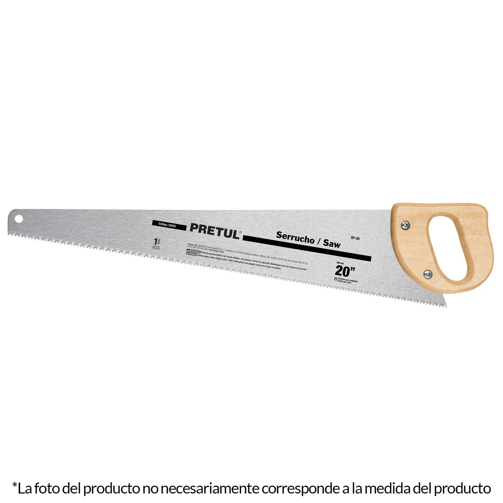 Serrucho de 20" con 8 dpp tipo sencillo