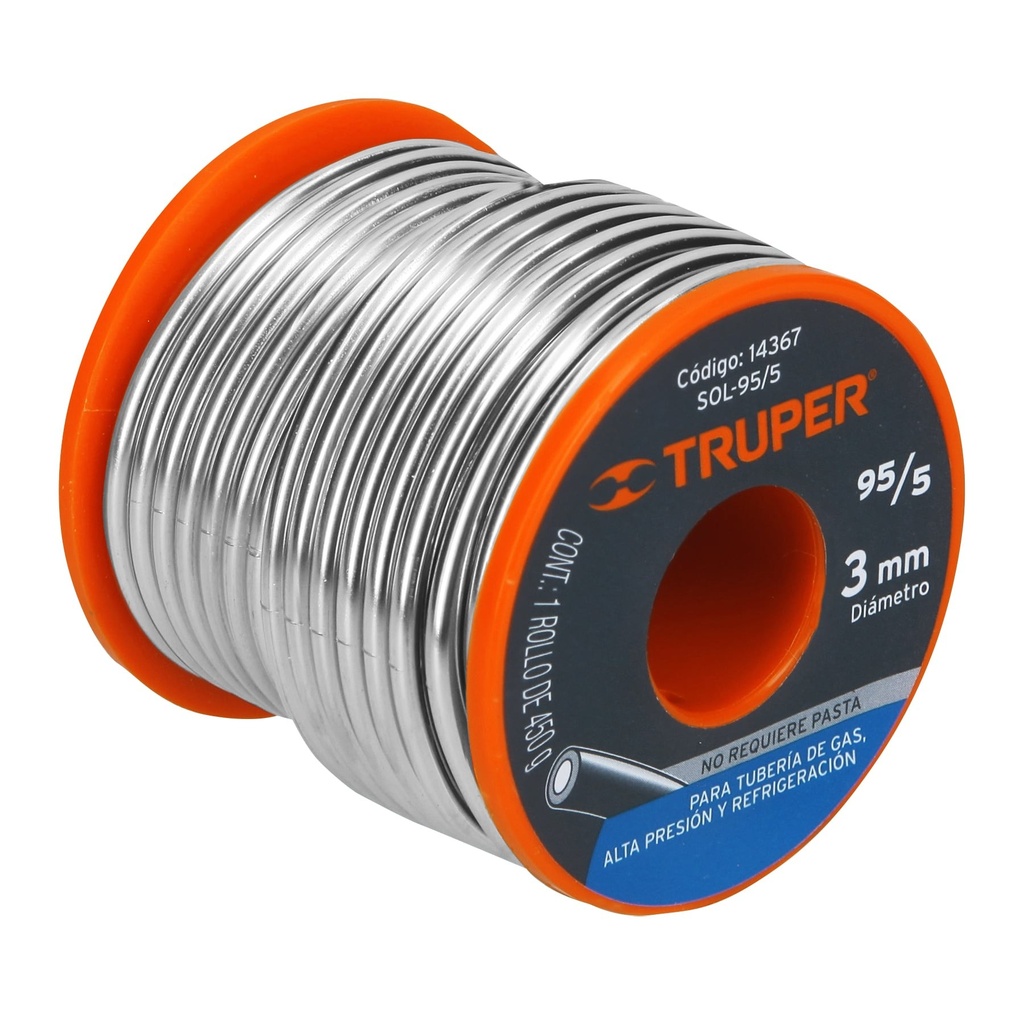 Soldadura 95/05 para tuberia de gas de 450 grs