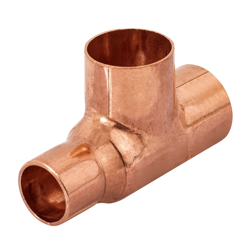 Tee de cobre de 3/4" x 1/2" x 3/4"