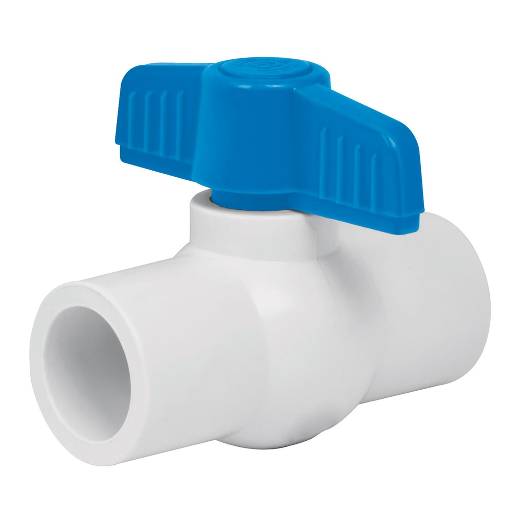 Valvula de pvc tipo esfera para cementar de 1/2"