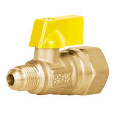 Valvula latón para control de gas 3/8" x 1/2"