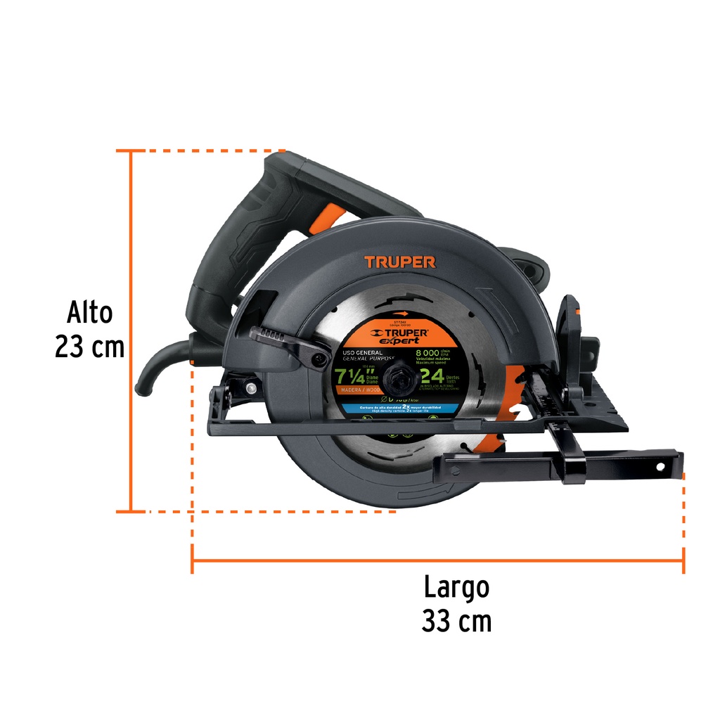 Sierra circular de 7 1/4" 1800 w industrial