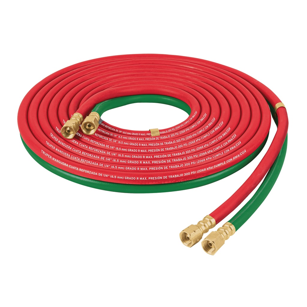 Rollo de manguera cuata reforzada de 6 m para oxiacetileno