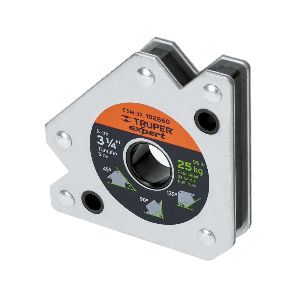 Escuadra magnetica 3 1/4" para soldar capacidad 25 kg 