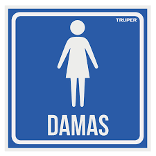 Letrero de señalizacion "damas" 19 x 19 cm