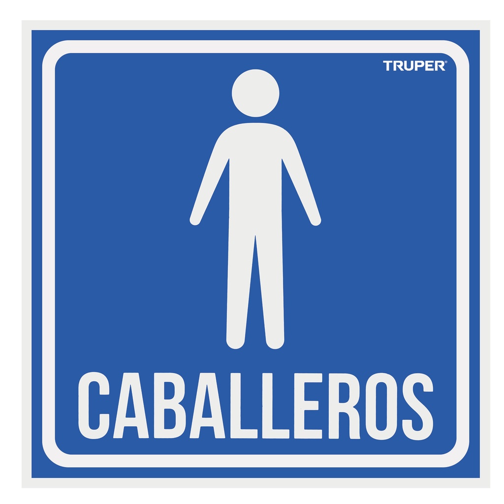 Letrero de señalizacion "caballeros" 19 x 19 cm
