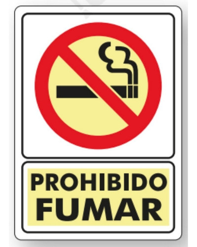 Letrero de señalizacion "no fumar" 19 x 19 cm
