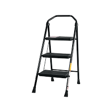 Escalera plegable tipo lll de 3 peldaños negra