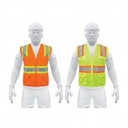 Chaleco de seguridad naranja maxima visibilidad con bolsa.