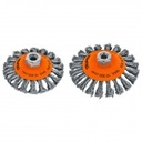 Carda conico 4" alambre trenzado eje M14.