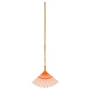 Escoba curva metalica para jardin de 22 dientes.