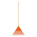 Escoba plastica flexible para jardin de 22 dientes con mango 48".