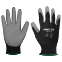 Guantes de nylon con recubrimiento de poliuretano talla mediana.