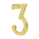 Numero "3" laton solido de 4".