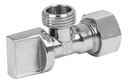 Llave angular 1/4" de vuelta tipo barrilito de 1/2" x 1/2".