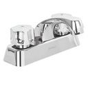 Mezcladora plastica para lavabo de 4" cuello corto con manerales standart.