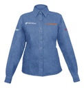 Camisa de mezclilla para dama maga larga talla extra grande.