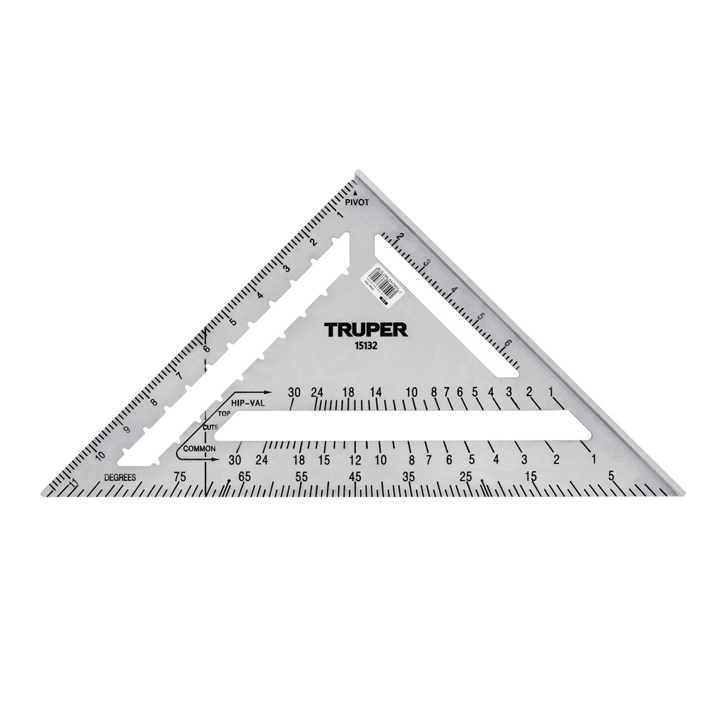 Escuadra 12" de aluminio para muros de yeso.