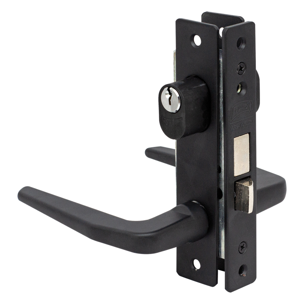 Cerradura de aluminio acabado en negro modelo 549.