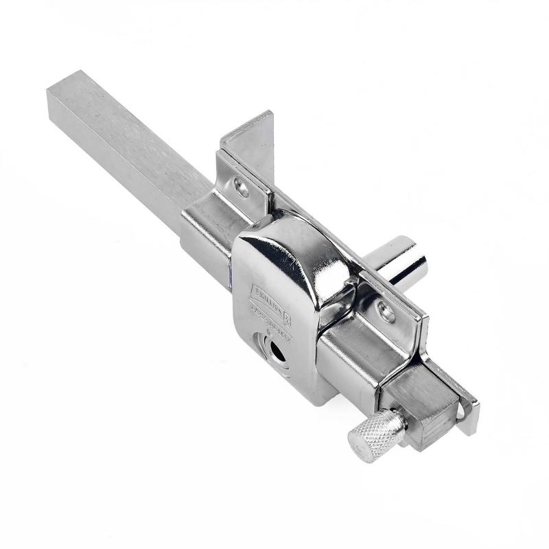 Cerradura derecha de sobreponer acabado en cromo modelo X-900 extra seguridad.