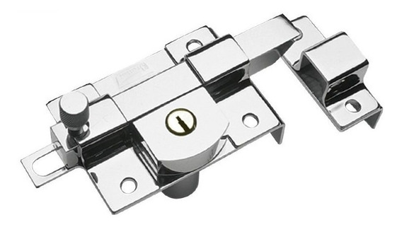 Cerrojo izquierdo con picaporte acabado en cromo modelo 775.