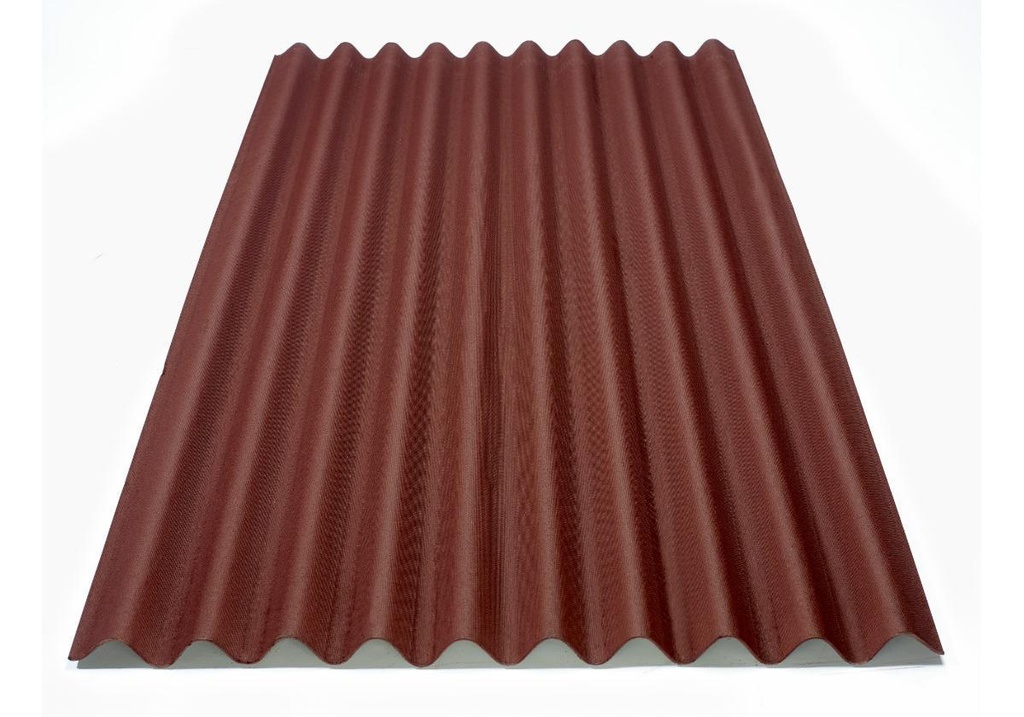 Lamina onduclasica roja de .95 x 2 mts con pijas.