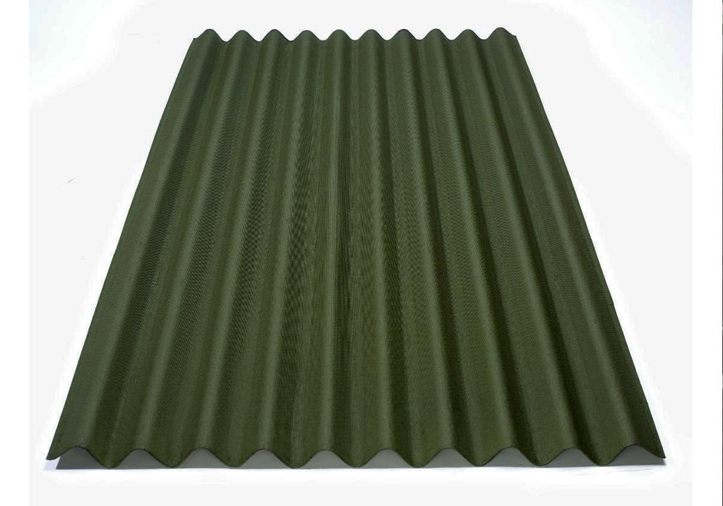 Lamina onduclasica verde de .95 x 2 mts con pijas.