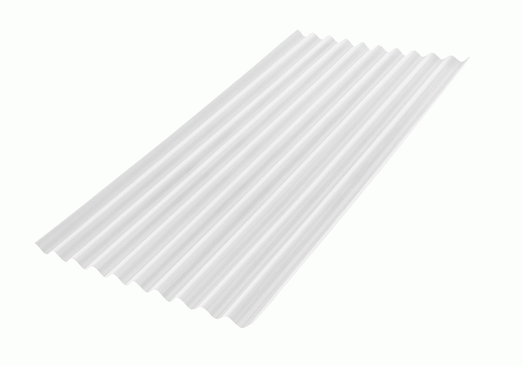 Lamina tile onduclair transparente de .95 x 2 mts con pijas.