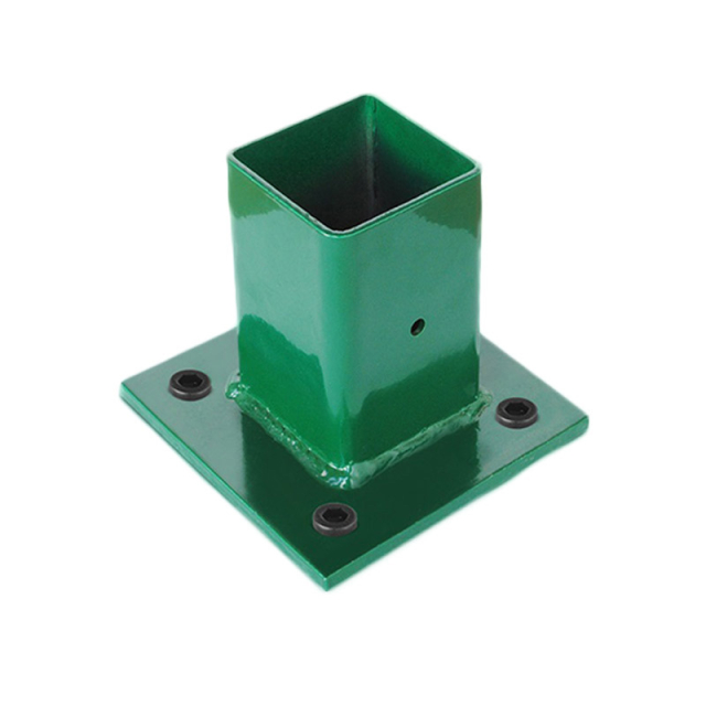 Base para poste de reja decorativa verde de 2" x 2".