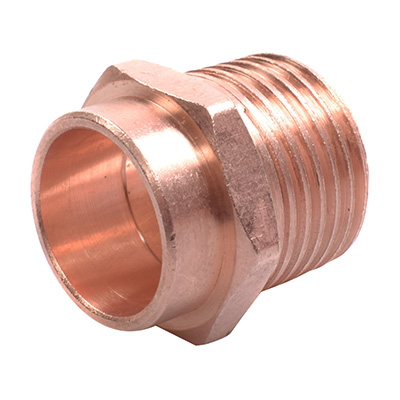 Conector de cobre cuerda exterior 1 1/4".