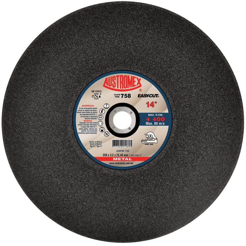Disco para corte de metal de 14".