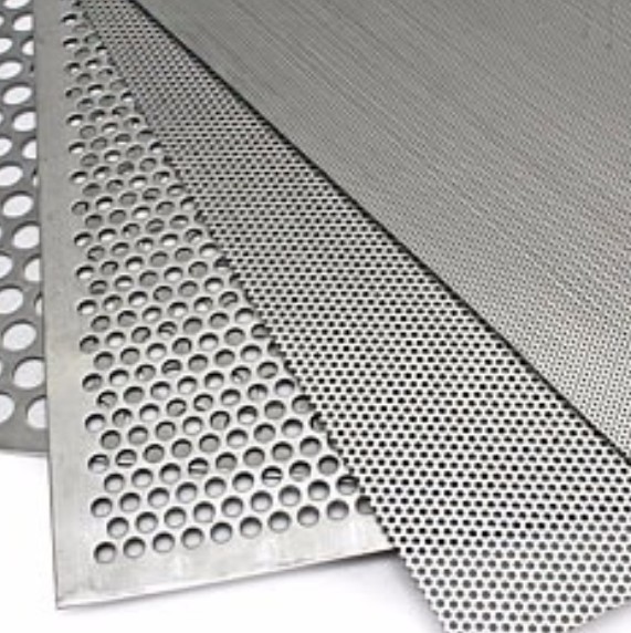Lamina perforada de 1 x 2 mts 2 mm dc 4 mm calibre 16 blanco.