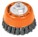 Carda copa 5" alambre trenzado fino eje M14.