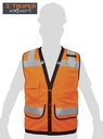 [13479] Chaleco de seguridad mediano naranja reflejante con bolsas.