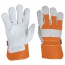 [14245] Guantes de carnaza y loneta unitalla.