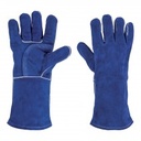 [15246] Guantes azules reforzados para soldador.