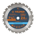 [18300] Disco sierra 7 1/4"para madera 24 dientes con centro de 5/8".