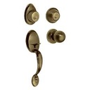 [43022] Jaladera, perilla y cerrojo llave-llave, laton antiguo.