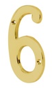 [43684] Numero "6" laton solido de 4".