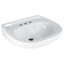 [44002] Lavabo de ceramica blanca con rebosadero.