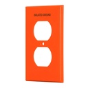 [46409] Placa para contacto dúplex tierra aislada estandar color naranja.