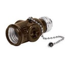 [46512] Portalampara de baquelita con cadena y doble contacto.